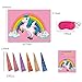 PIN The Horn ON The Unicorn(Includes: 1 Gloss Coated Game Poster, 1 Pink Satin Blindfold and 18 Horn Stickers) Unicorn Party Supplies