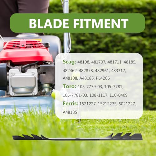482878 Commercial Mulching Blades Set Replaces Scag A48108 48108 481707 481711 48185 photo 12