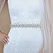 ULAPAN Rhinestone Bridal Belt Sashes for Women Dress, Diamond Wedding Belts Sash Ribbon for Bridesmaid Prom Gowns (off White)
