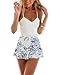 PAKULA Women's Waist Embroidered Lace Floral Print Casual Romper Short Jumpsuit