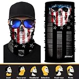 3D Face Sun Mask, Neck Gaiter, Headwear, Magic Scarf, Balaclava, Bandana, Headband for Fishing, Hunting, Yard work, Running, Mortorcycling, UV Protection, Great for Men & Women