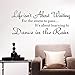 Clearance! Auwer Wall Sticker Life Isnt About Waiting for The Storm to Pass Its Learning to Dance in The Rain Vinyl Wall Decal Inspirational Quotes (Black)