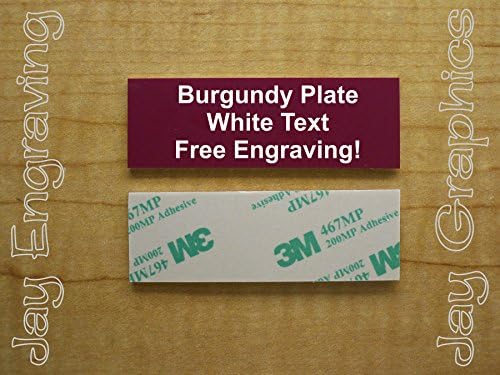 Custom Engraved 1x3 Plate | Name Tag Sign Placard | Badge With Adhesive | Engraving Trophy Plaque Urn Keepsake Loving Personalized Small Business Home Office Wall Door Plaque (Burgundy)