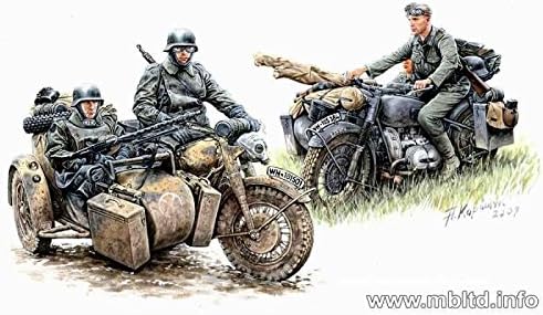 Masterbox 1:35 Scale Kradschutzen German Motorcycle Troops on The Move, 13 x 13 x 38 millimetres, Multicolor