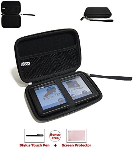 Ramtech 7-inch Hard Travel Carrying Case for 6" Garmin Drive 6LM EX / 60LM 60LMT 61 LM 61 LMT-S | DriveSmart 60 60LMT / 61 LMT-S / 65 & Traffic GPS + Stylus Pen & Screen Protector- HC7
