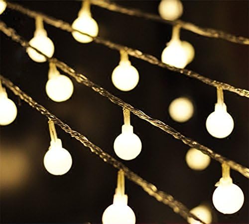 33 Feet 100 LED Ball Globe Long String Lights Fairy Starry Light For Garden Party Patio Living Room (Warm White)