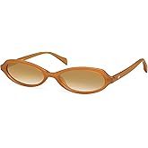 VANLINKER Polarized Retro Oval Sunglasses for Women Small Chic 90s Vintage Style Trendy Slim Narrow Y2k Sunnies VL9873