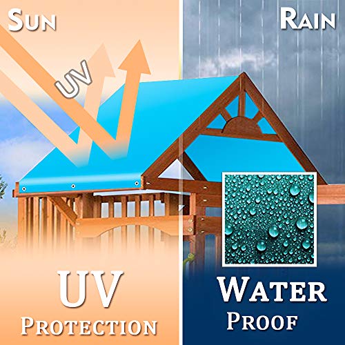 TANCHEN 52" x 90" Outdoor Swingset Shade Kids Playground Roof Canopy Waterproof Cover Replacement Tarp Sunshade