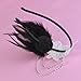 Tinksky Retro Black Feather Headpiece Flapper Chain Flower Hairband Great Gatsby Headband 1920s for Fancy Dress Party Dress-up Accessories - Wedding Valentine's Day gift