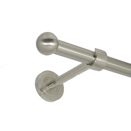 Deko-Team Gardinenstange Endkugel 20mm Durchmesser einläufig Wandbefestigung (400 cm)