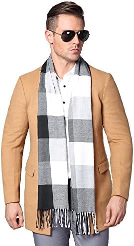 YJH Mens Winter Cashmere Feel Scarf Soft Elegant Long Fashion Wrap Scarves
