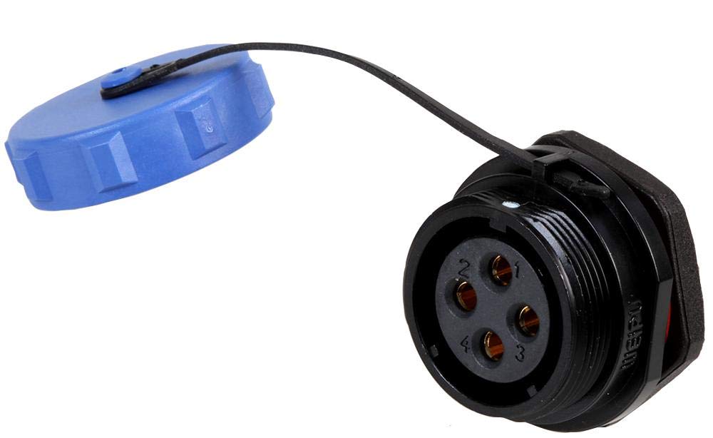 PRO ELEC 4-Pole Circular Threaded Panel Mount Connector Socket, IP68, 500V AC, 30A – PELR0193