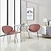 GreenForest Velvet Accent Chairs Modern Large Fabric Shell Chairs for Living Room Leisure Chairs for Bedroom Set of 2, Rose