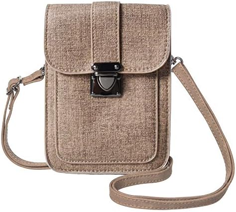 Women Cute Mini Crossbody Bag/Cellphone Purse/Shoulder Bag/Cellphone Pouch, WITERY Soft Leather 4 Bags Small Wallet Purse with Durable Shoulder Strap (Khaki)