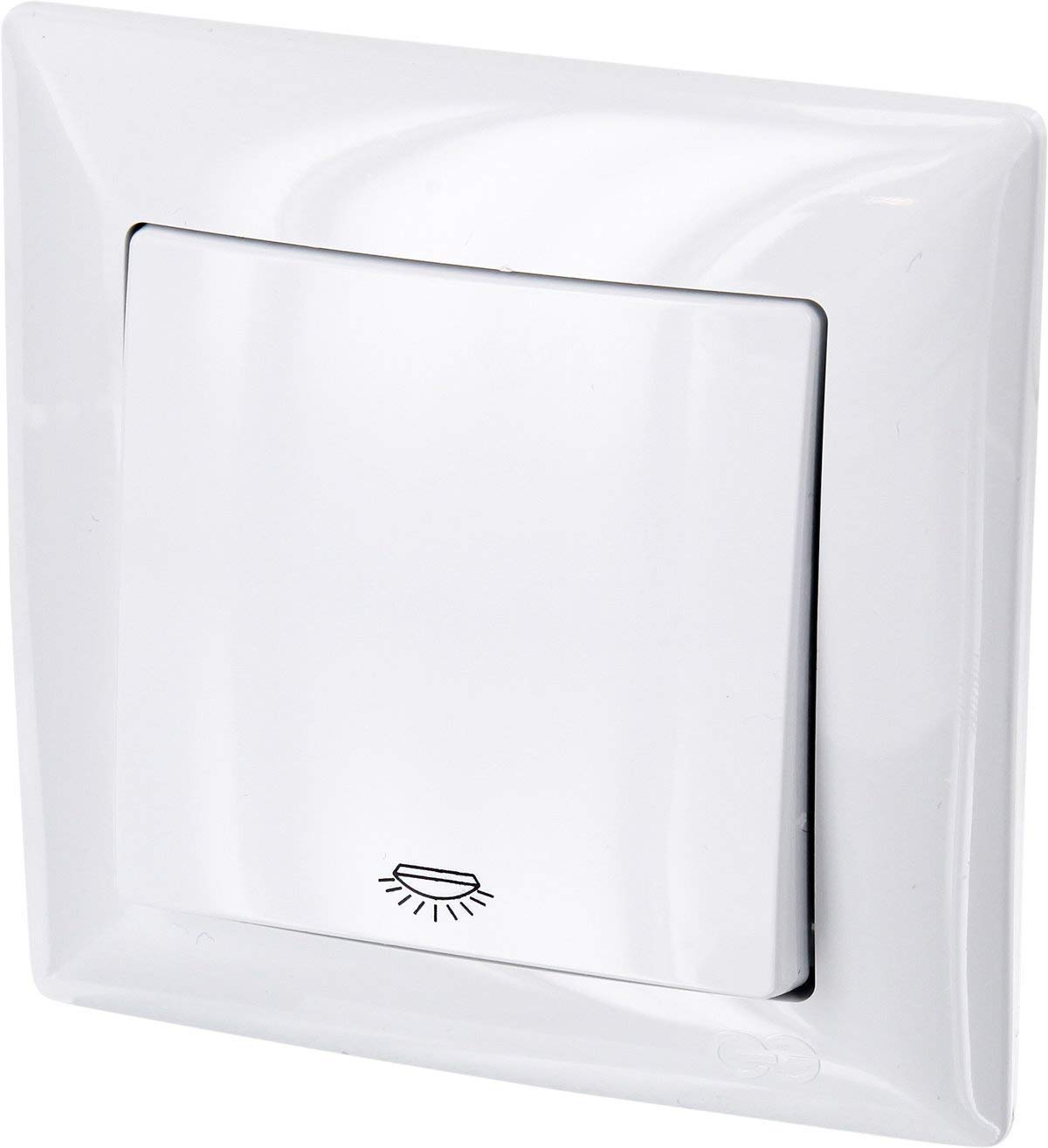 UP Button with Light Symbol - All-in-One - Frame + Flush-Mounted Insert + Cover (Series G1 Pure White)