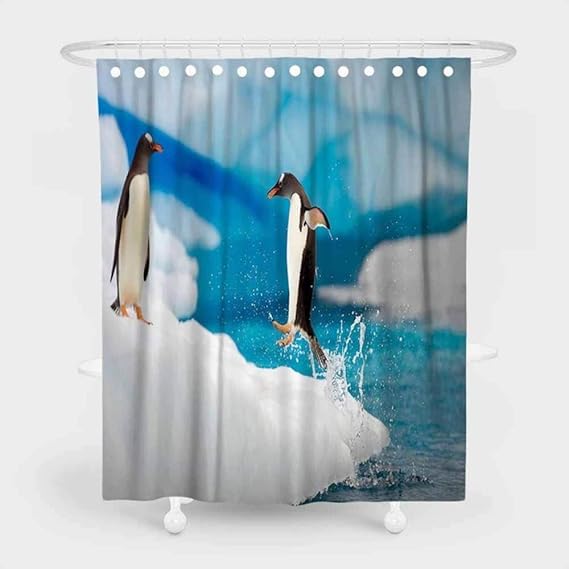 MUXARE Decoración de baño Pingüino de Dibujos Animados Poliéster