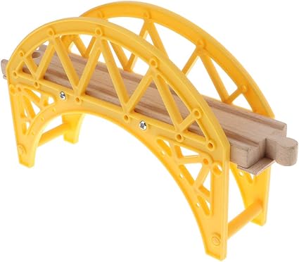 wooden train track bridge