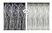 Black Silver Foil Fringe Door & Window Curtain Party Decoration 3' X 8' (36" X 96") (Combo Pack)
