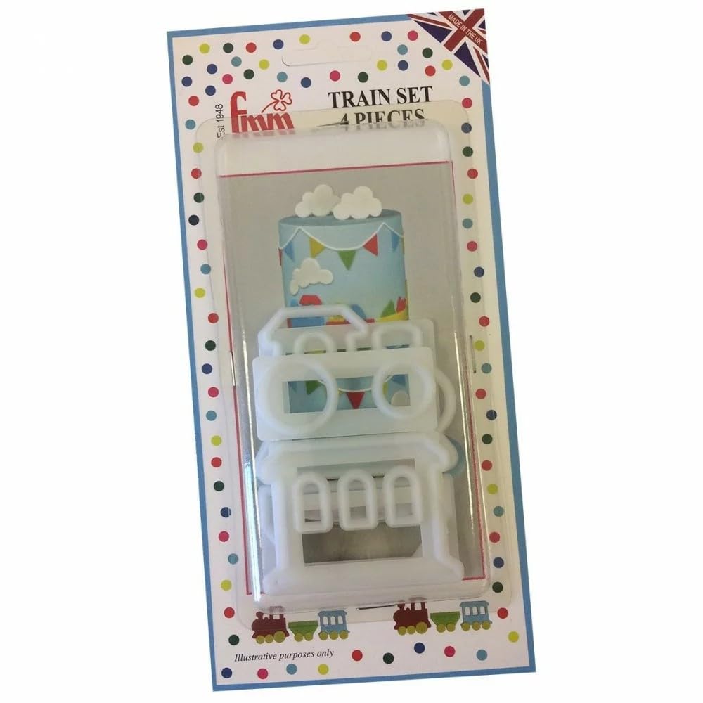 FMM Train and Carriage Cutter Set 4 pcs for Cake and Cupcake Decoration