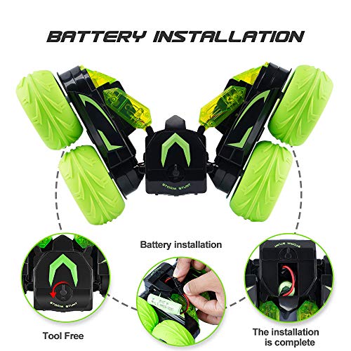 OYE HOYE RC Stunt Cars for Kids, 4WD 360° Rotating & Flipping Remote