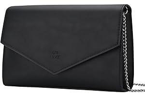 GM LIKKIE Clutch Purse for Women, Evening Envelope Clutch Bag, Crossbody Foldover PU Leather Shoulder Handbag