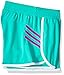 adidas Big Girls' Ultimate 3 Stripe Knit Short, Shock Mint/Shock Purple, Large/14