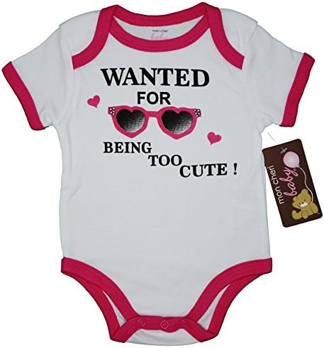Wanted For Being Too Cute Funny Baby Girl Boy Unisex One Piece Infant - Funny Bodysuits(3-6)