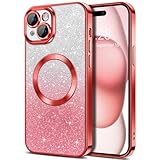 Hython for iPhone 15 Case Clear Magnetic Glitter