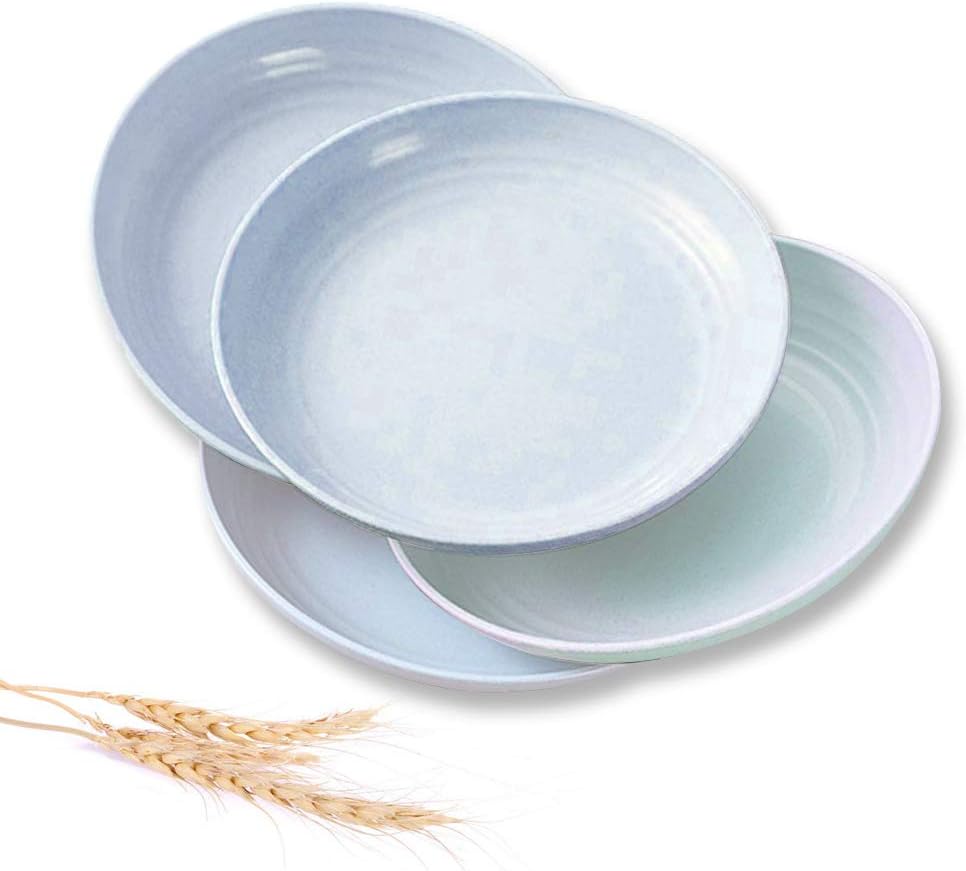LELE LIFE Large Wheat Straw Plates 10 Inch, 4 Pcs Reusable