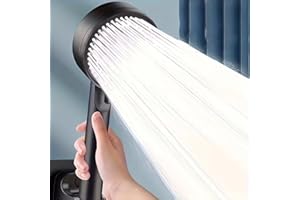5-Mode High-Pressure Shower Head with 380% Water Lift Boost - Rainfall Shower System Suitable for Bathrooms, Black