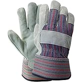 ATERET AG60 Work Gloves with Safety Cuff & Wing Thumb I 12 Pairs Glove Pack I Ideal Use for Lanscaping & Gardening
