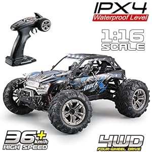 Fistone RC Truck 1:16 High Speed Racing Car, 24MPH 4×4 Off-Road Waterproof Vehicle 2.4Ghz Radio Remote Control Monster Truck Dune Buggy Hobby Toys for Kids & Adults