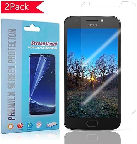 Scarer [2 Pack] MOTO E4 Screen Protector [Non-Glass] [100% Full Coverage] [Anti-Bubble] [HD Ultra Clear] TPU Film for MOTO E4