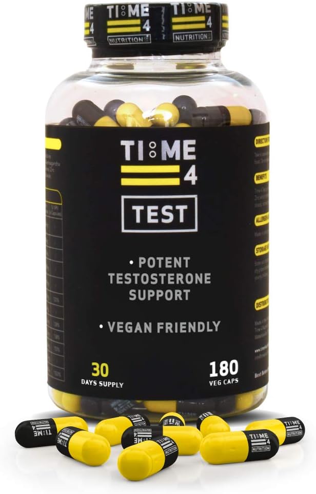 Time 4 Test, Testosterone Booster for Men High Strength Testosterone Support, Vegan Testosterone Boosters Supplements