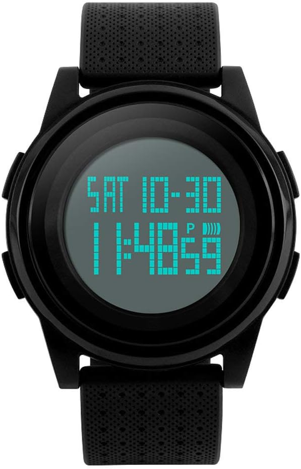 MJSCPHBJK Men's Digital Sports Watch LED Screen Electronic Military Waterproof Watches for Outdoor Running with Stopwatch LED Screen