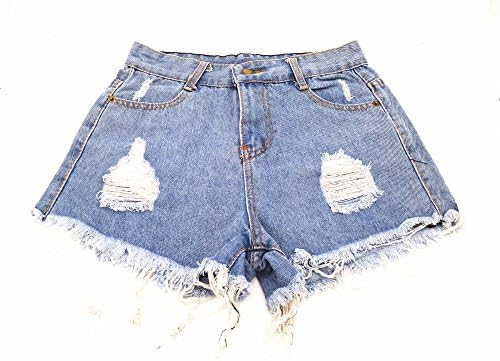 Miraclelove Women's Frayed Raw Hem Denim Shorts Relaxed Fit Jean Shorts