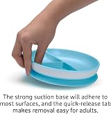 Munchkin Stay Put Divided Plates 2 Pack Blue/Green Suction Baby Plates view 5
