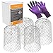 Magicfly Gutter Guard, 3 Inch Expand Aluminum Filters Strainer, 4 Gutter Guards & 1 Pair of Gloves, Stop Leaves Debris Clogging Downpipes, Silver