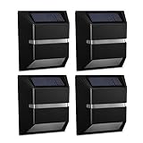 Mpow 4-Pack Solar Fence Light, Solar Powered Waterproof Fence Light with Auto-charging for Stairs, Path Landscape Garden Floor Wall Patio
