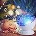 Dinlly Ocean Wave Projector, Touch Sensor 12 LED & 7 Color Night lights with Remote Control Built-in Music Player Decoration Lamp for Projecting Multi-Colored Waves on to Wall or Ceiling(White)