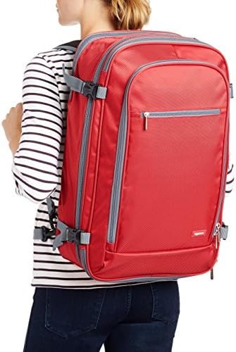 AmazonBasics Carry-On Travel Backpack - Red 3 AmazonBasics Carry-On Travel Backpack - Red
