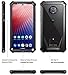 Moto Z4 Rugged Clear Case, Poetic Full-Body Hybrid Shockproof Bumper Cover, Built-in-Screen Protector, Guardian Series, Case for Motorola Moto Z4 (2019 Release), Black/Clear