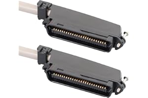 ICC Male to Male 25 Pair Telco Cable 10ft - Cat3 24AWG, 100% Solid Pure Copper, Gray Riser CMR Cable with 90 Degree 50 Pin Telco Connector for Voice and Low Data PBX Applications, 10 Feet