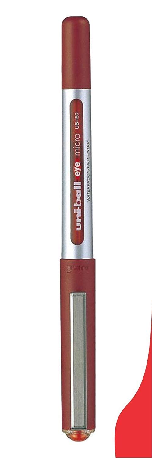uni-ball EYE UB-150 RED [Pack of 3] MICRO 0.5mm TIP ROLLERBALL PEN