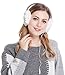 Women Lady's Knit Snowflake Design Soft Furry Ear Muffs Headphones Music Gray One Size