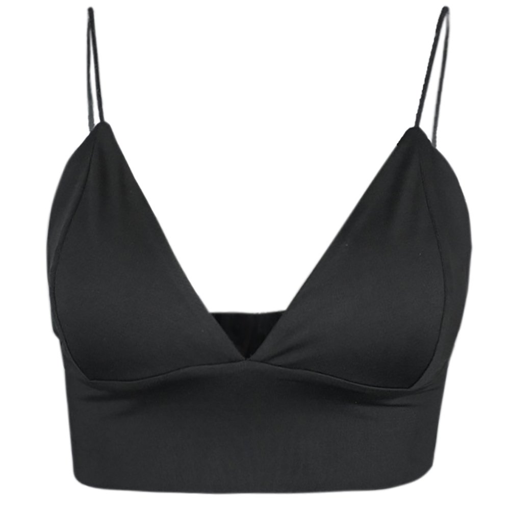 FUURY Women Casual Tank Tops Vest Blouse Sleeveless Crop Top Shirt (Black, L)