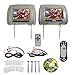Rockville RDP711-GR 7” Grey Car Headrest Monitors w/DVD Player/USB/HDMI+Games+SD