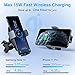VANMASS 15W Wireless Car Charger Mount, Leading Electric Automatic Clamping Dashboard Air Vent Windshield Phone Holder, Fast Charging Compatible iPhone 12 11 Pro Max Xs X,Samsung S21 S20 S10 Note 20