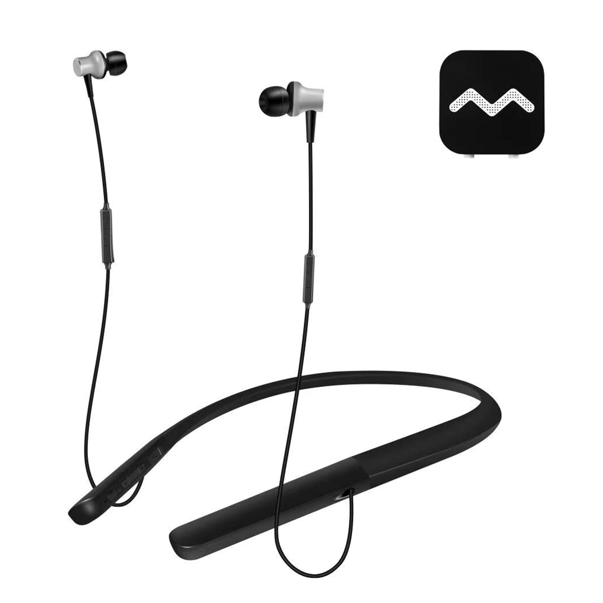 Rechargeable Sound Amplifier for Adults,Voice Enhancer Device, Wireless Neckband Headphones with Remote Microphone for TV and Talking, 20+ Hours of Use