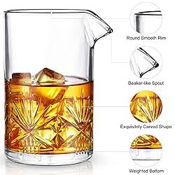 Cocktail Mixing Glass, veecom 18oz Crystal Mixing